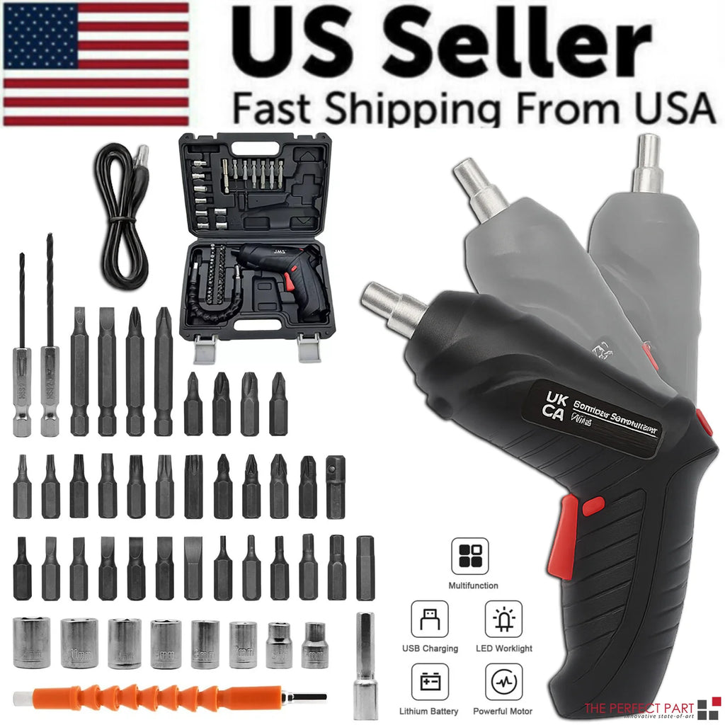 3.6V Cordless Electric Screwdriver Set USB Charging 3Nm Screw Gun with LED Light