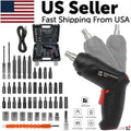 3.6V Cordless Electric Screwdriver Set USB Charging 3Nm Screw Gun with LED Light
