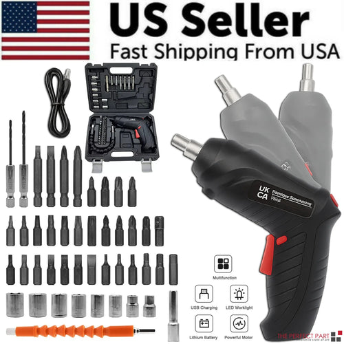 3.6V Cordless Electric Screwdriver Set USB Charging 3Nm Screw Gun with LED Light